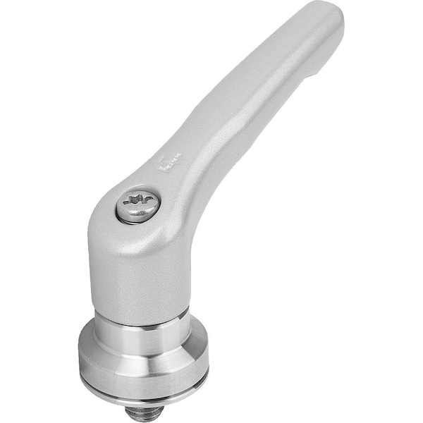 Adjustable Handle W Clamp Force Intensif Size:2 M08X10, Zinc Silver Met, Comp:Stainless Steel Bright